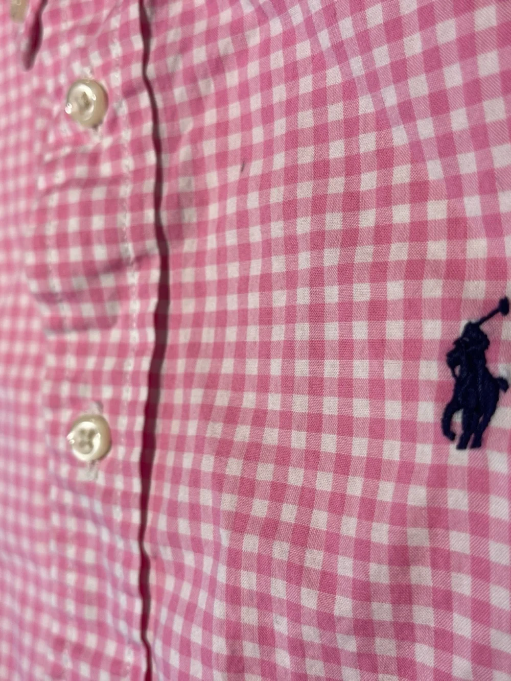 Ralph Lauren Pink Gingham Button-Down Shirt